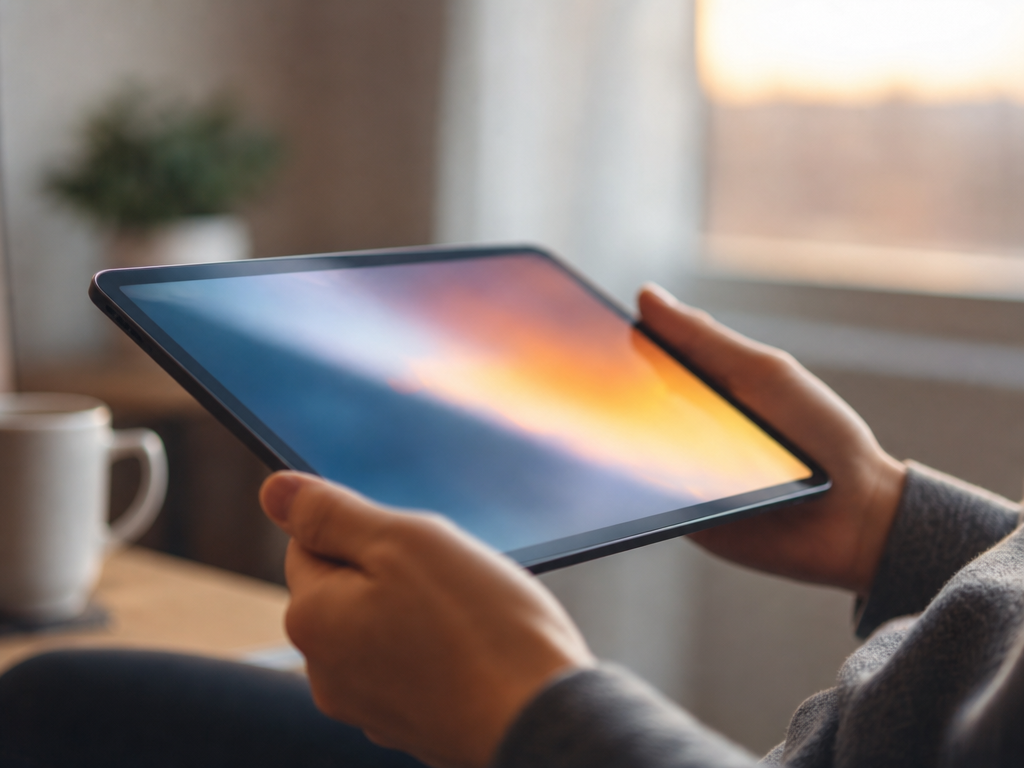 翌朝の板情報を確認しようとするトレーダーの手元のタブレット画面